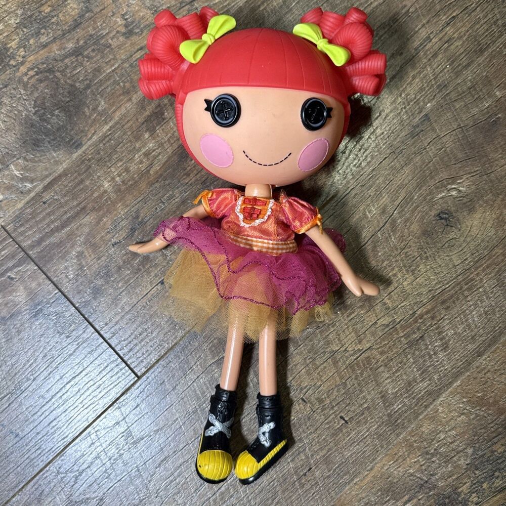 Lalaloopsy Ember Flicker Flame Full Size Doll Red Hair Curls Button Eyes No Pet